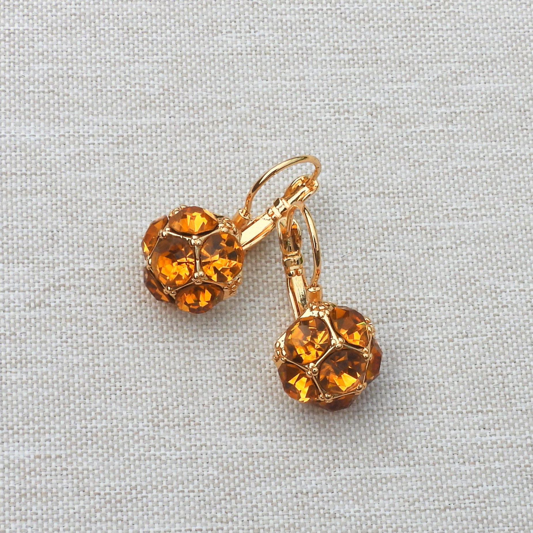Tara Azure Stone Cluster Gold Plated Stainless Steel Earrings