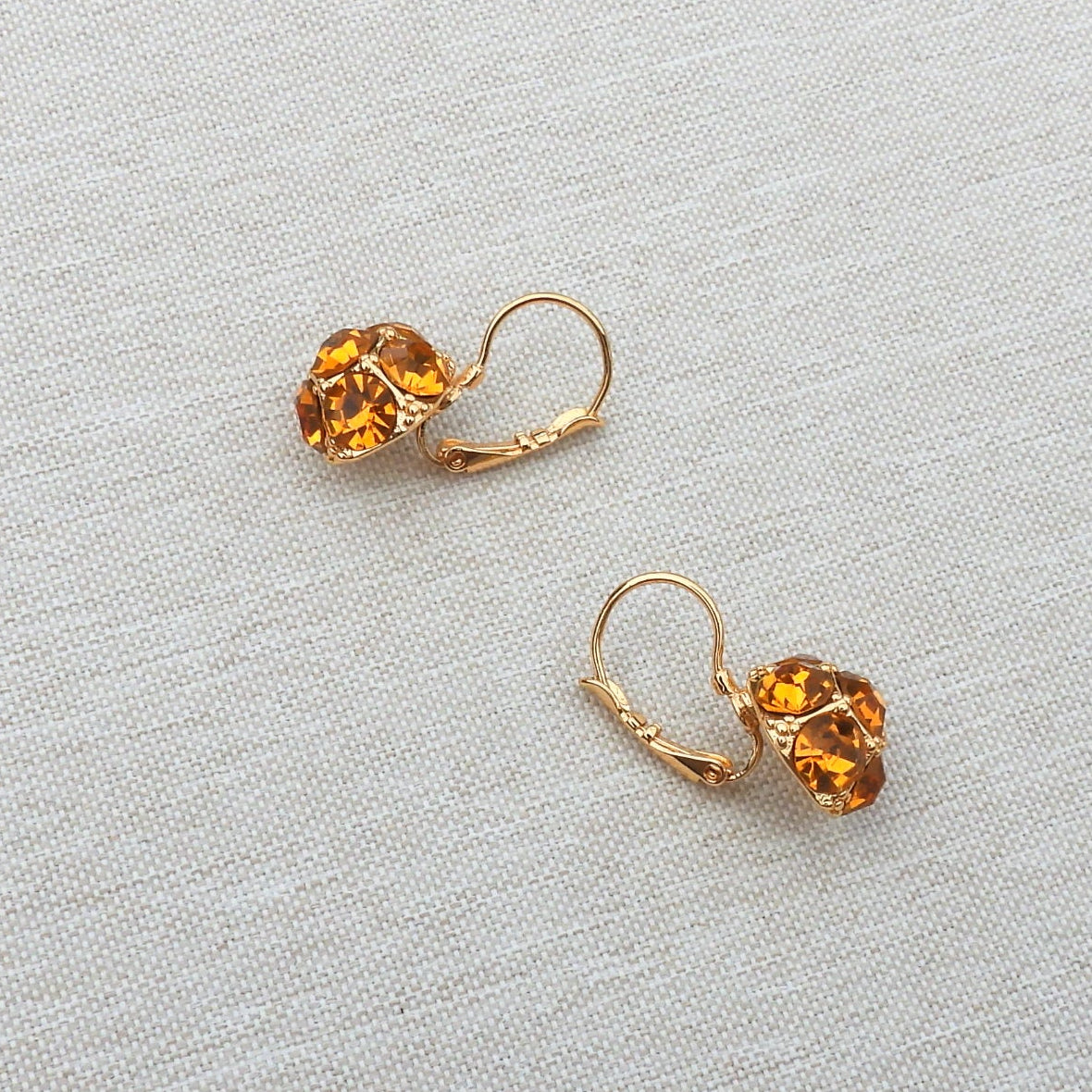 Tara Azure Stone Cluster Gold Plated Stainless Steel Earrings