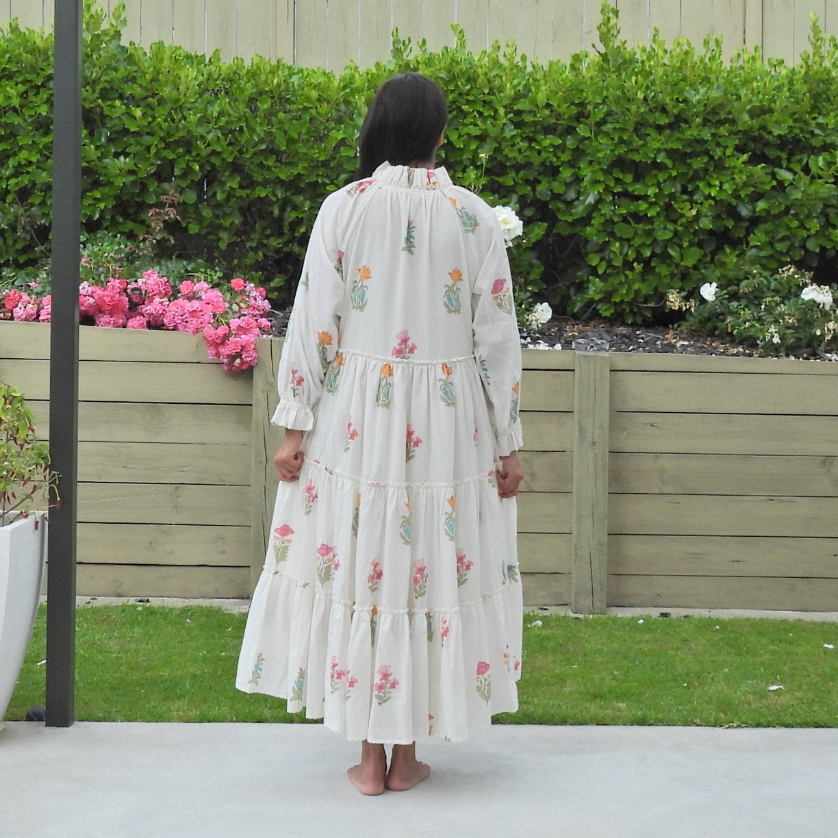 Zoya White Floral 100% Cotton Dress