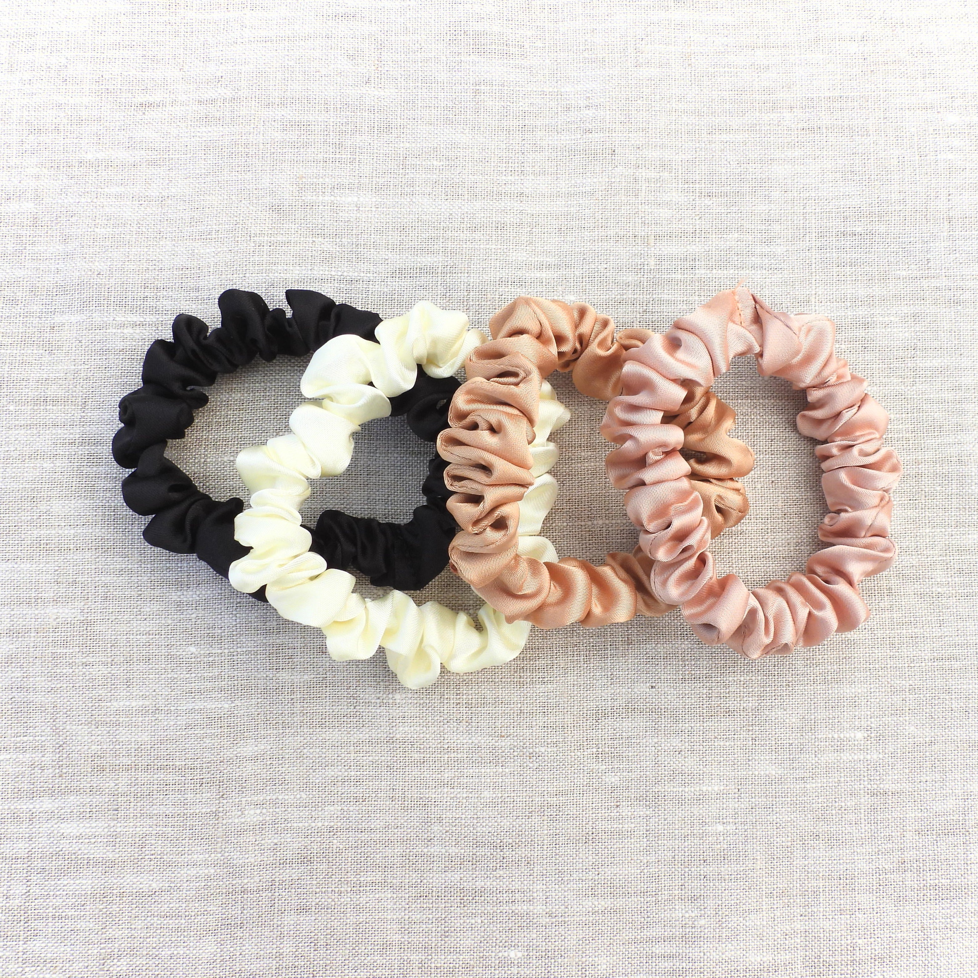Set of 4 Satin Scrunchies