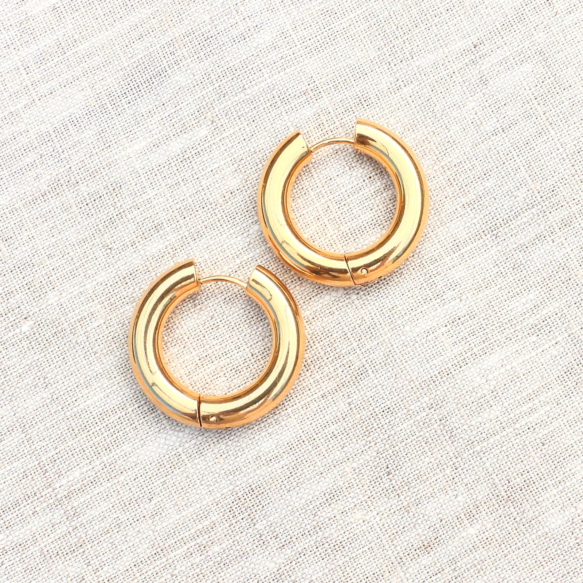 Nina Chunky Gold Plated Stainless Steel Hoop Earrings