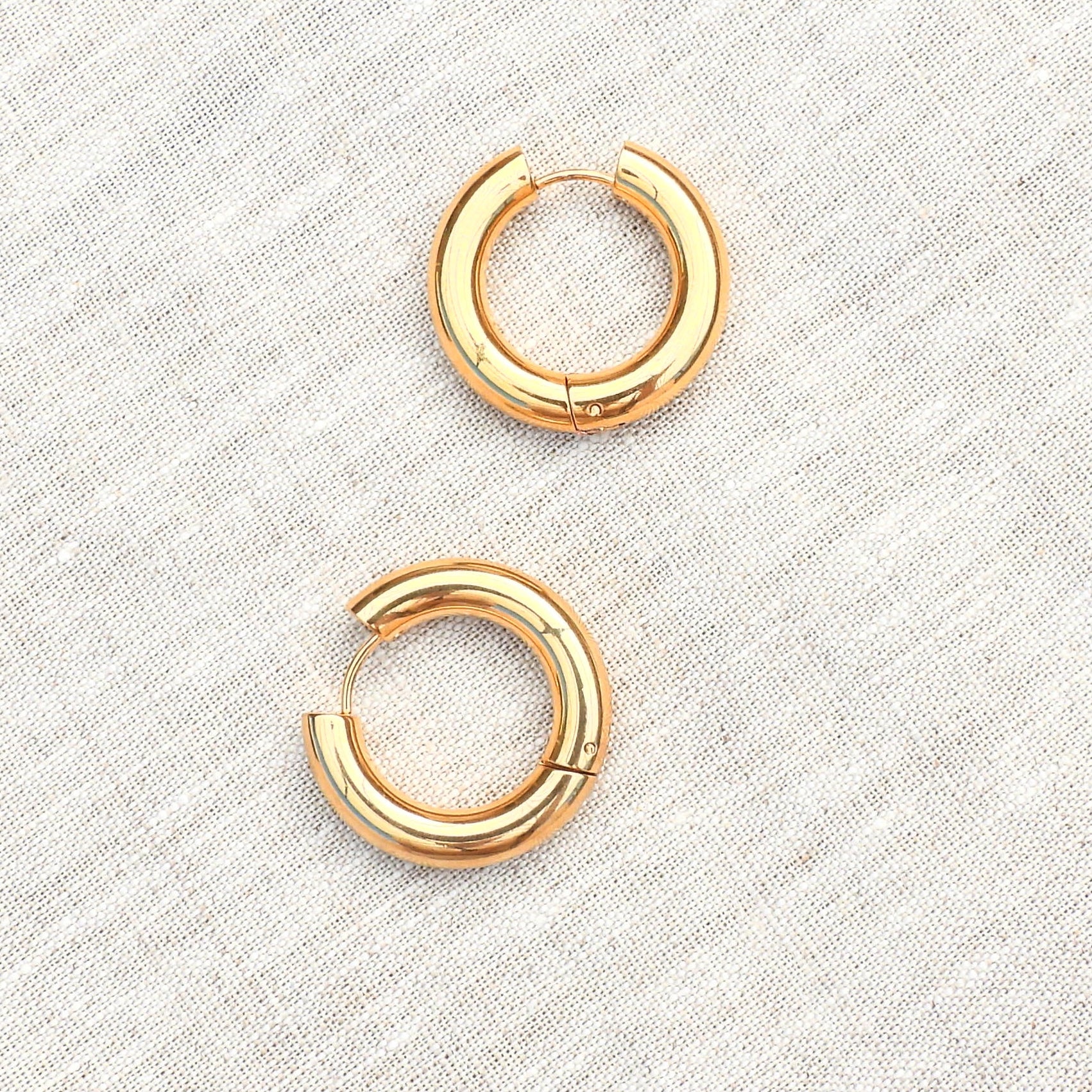 Nina Chunky Gold Plated Stainless Steel Hoop Earrings
