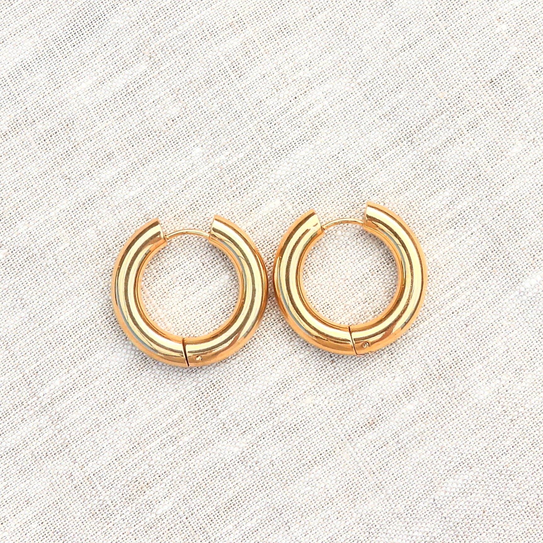 Nina Chunky Gold Plated Stainless Steel Hoop Earrings