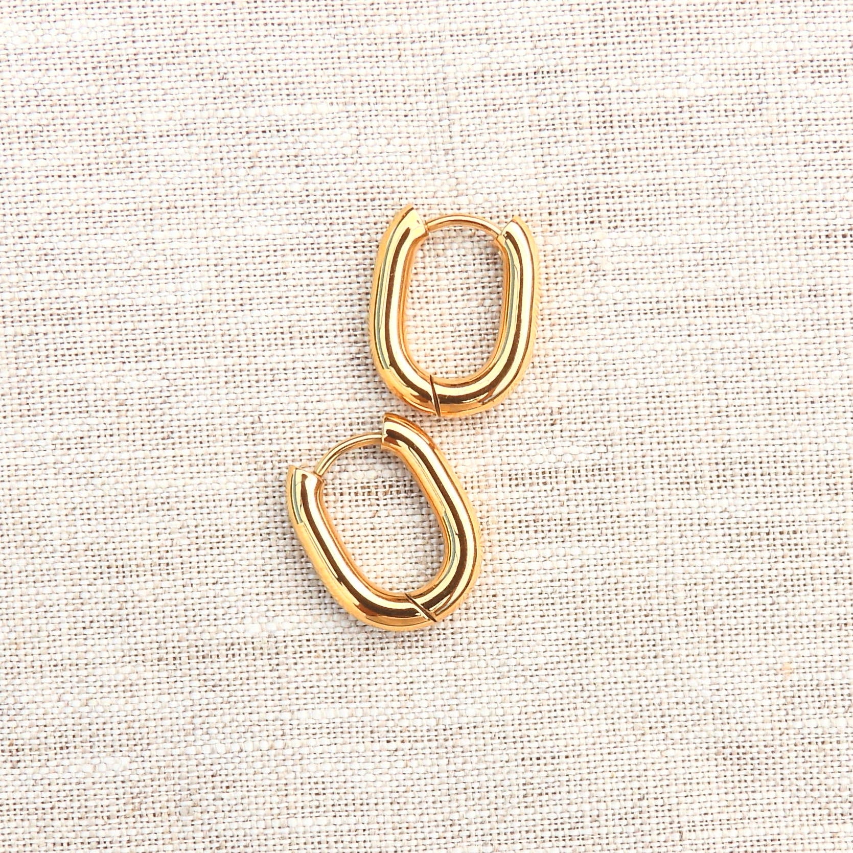 Jess Stainless Steel Oval Hoop Earrings