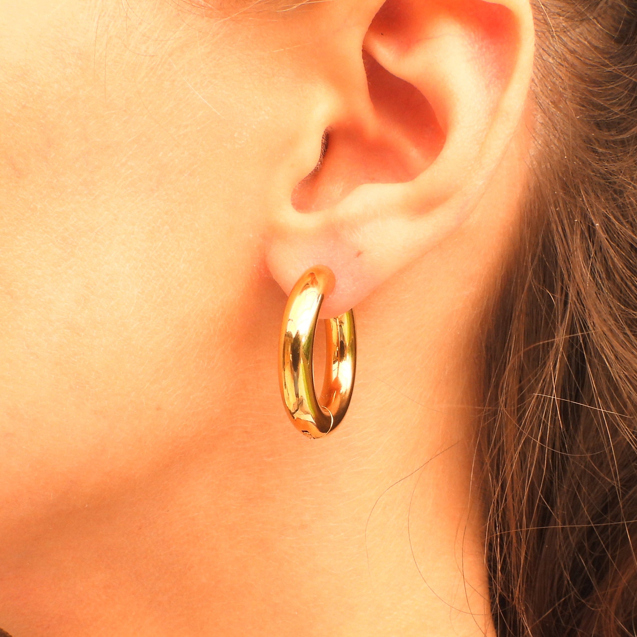 Nina Chunky Gold Plated Stainless Steel Hoop Earrings