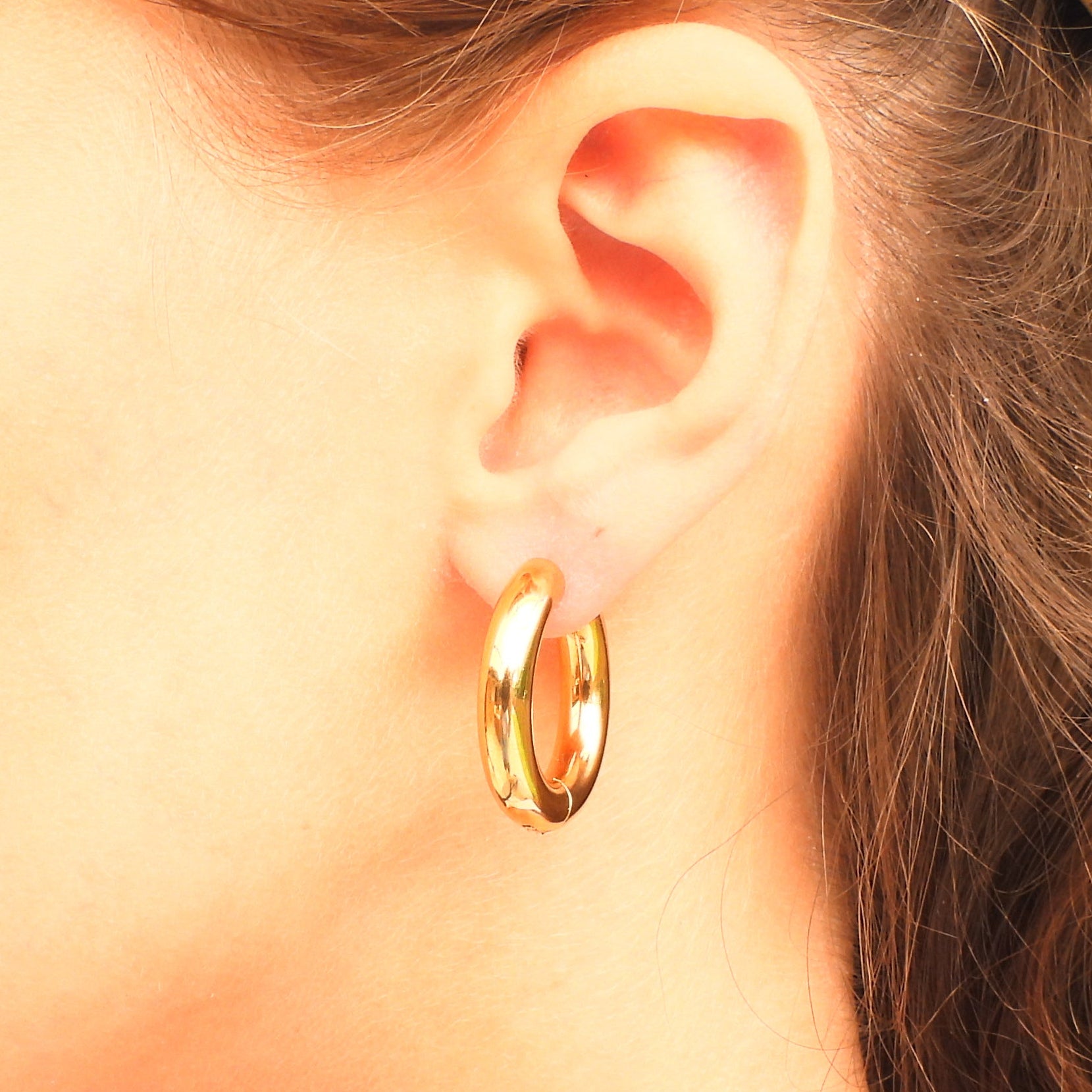 Nina Chunky Gold Plated Stainless Steel Hoop Earrings