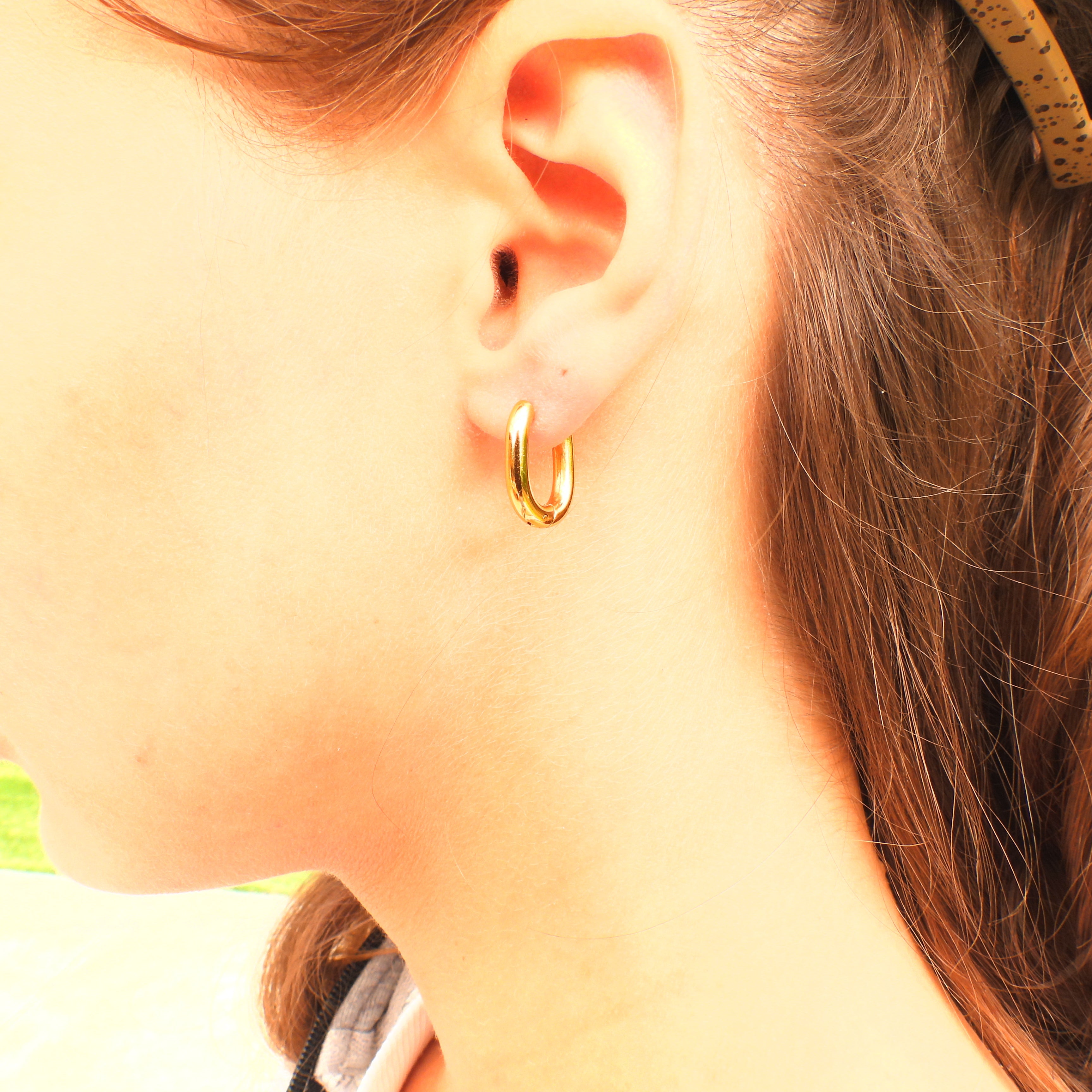 Jess Stainless Steel Oval Hoop Earrings