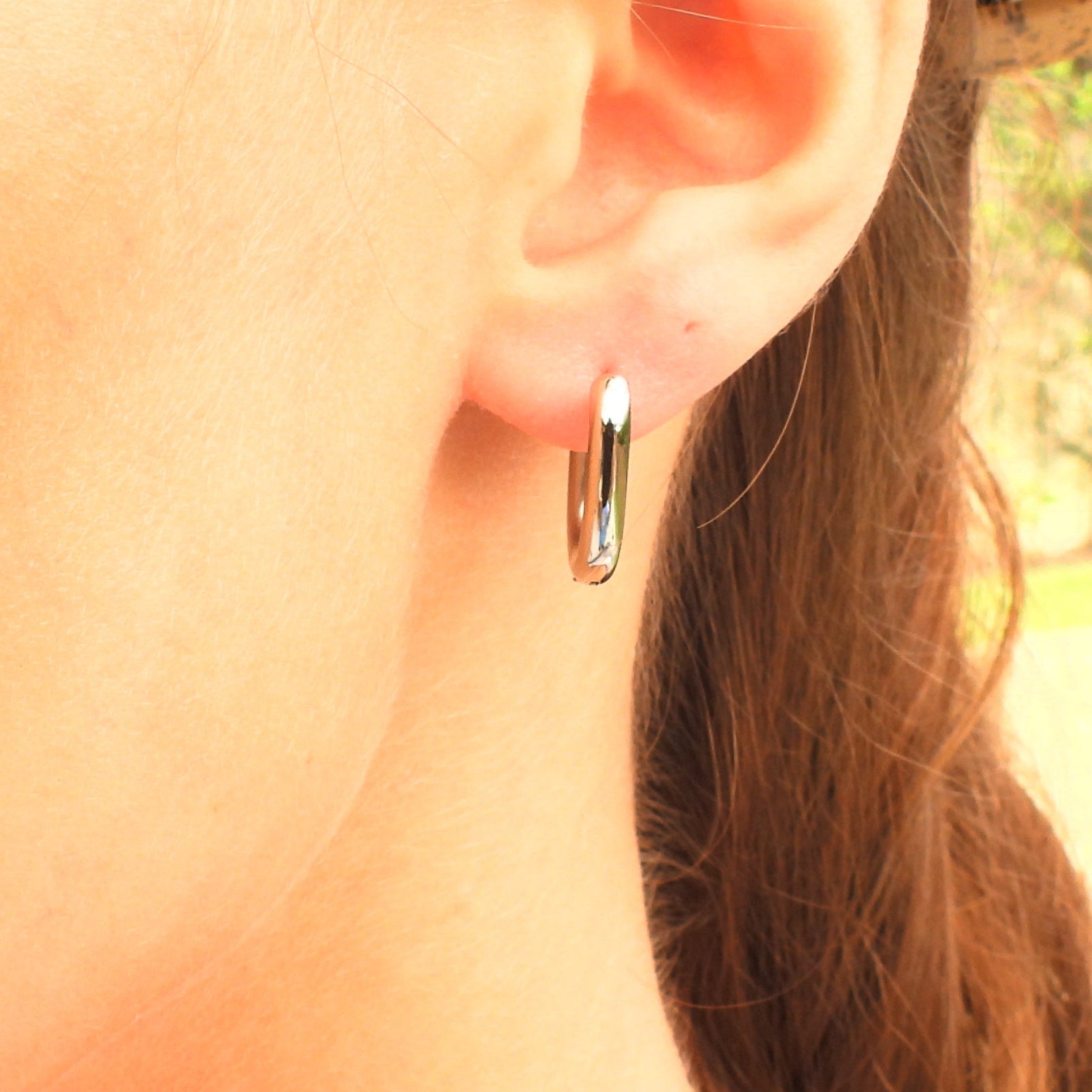 Jess Stainless Steel Oval Hoop Earrings