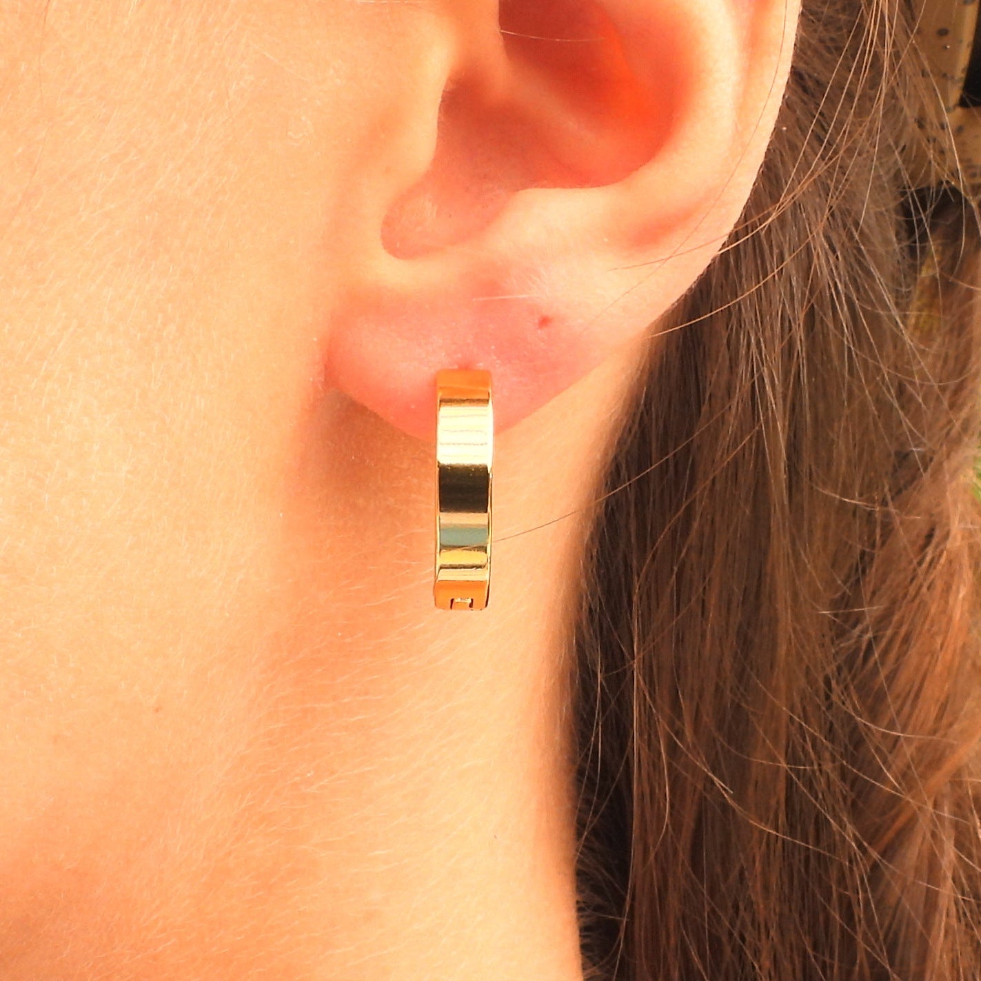 Sabine Set of 2 Gold Plated Stainless Steel Huggie Earrings