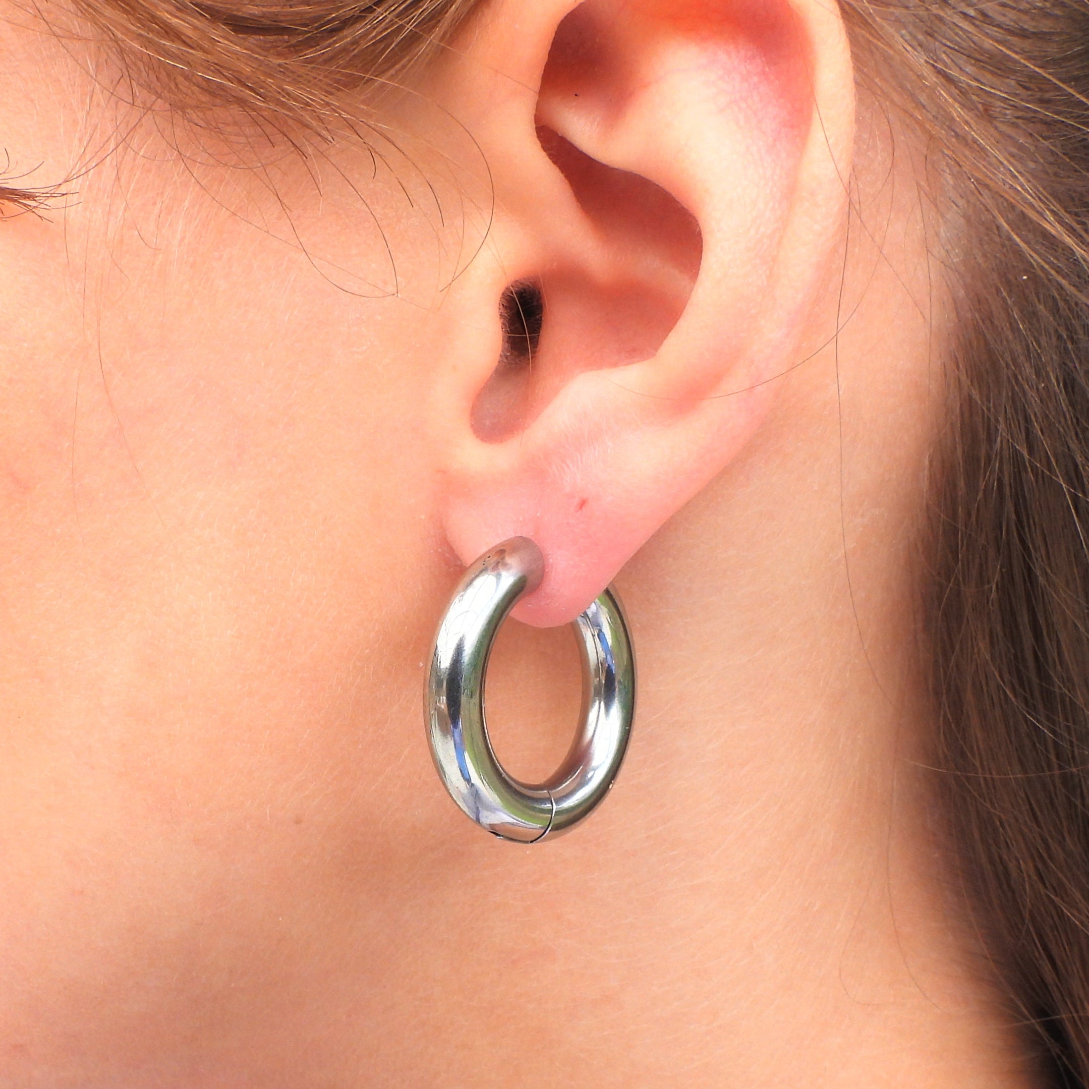 Nina Chunky Gold Plated Stainless Steel Hoop Earrings
