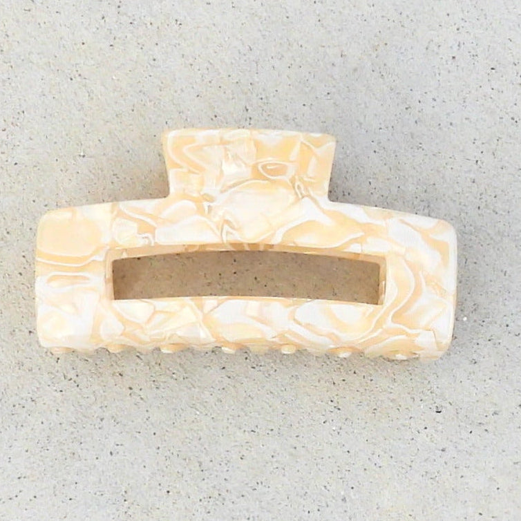 Harriet Large Acetate Hair Claw Ivory Marble