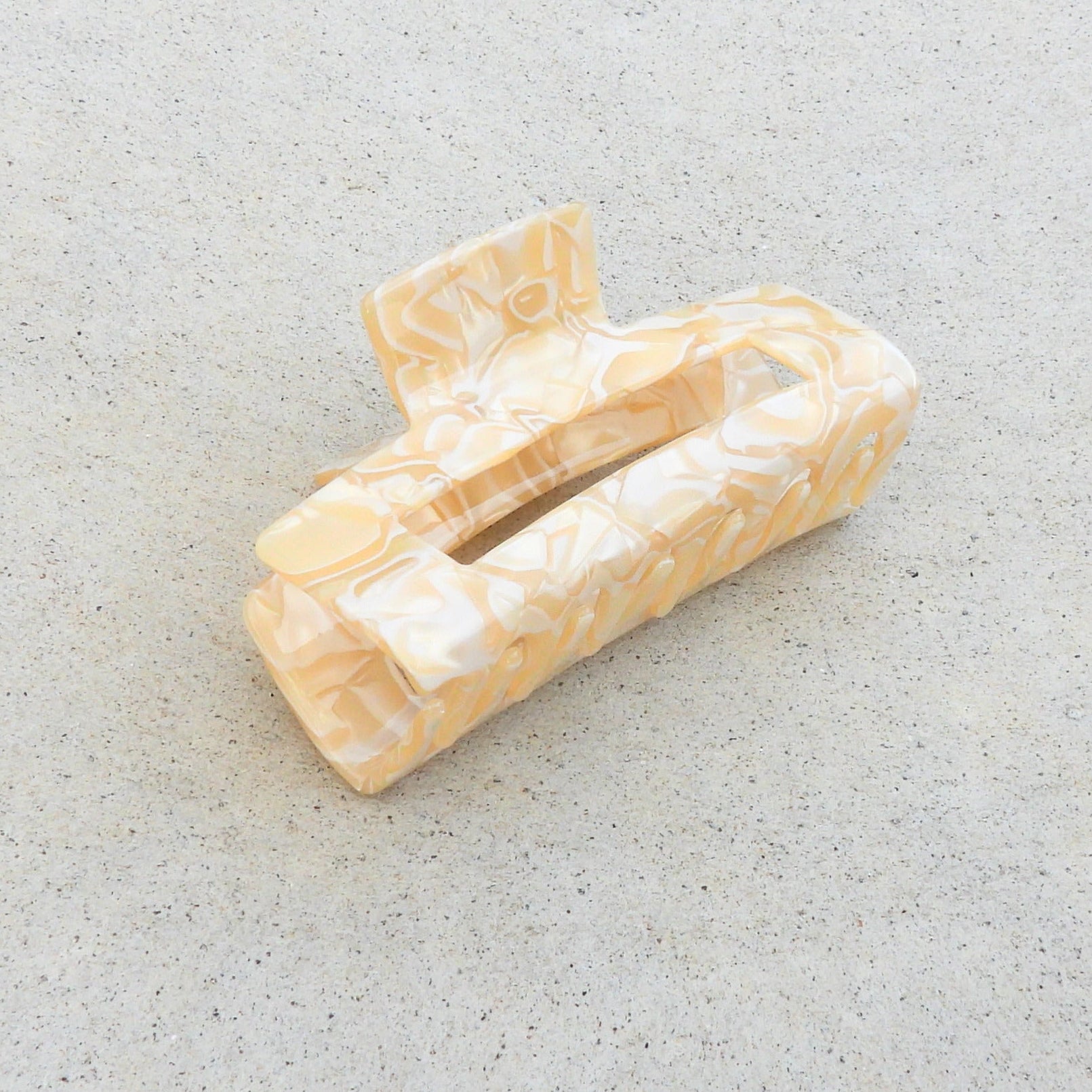 Harriet Large Acetate Hair Claw Ivory Marble