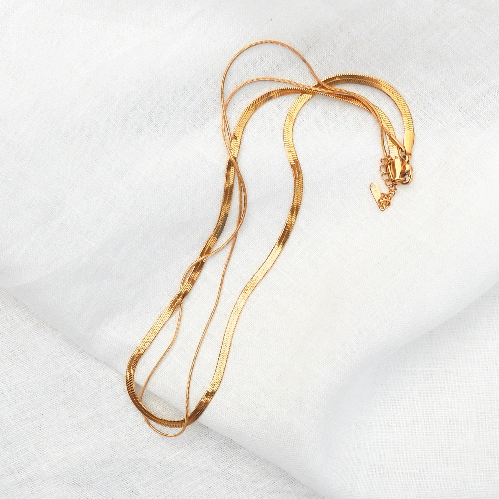 Estelle Stainless Steel Double Layered Necklace