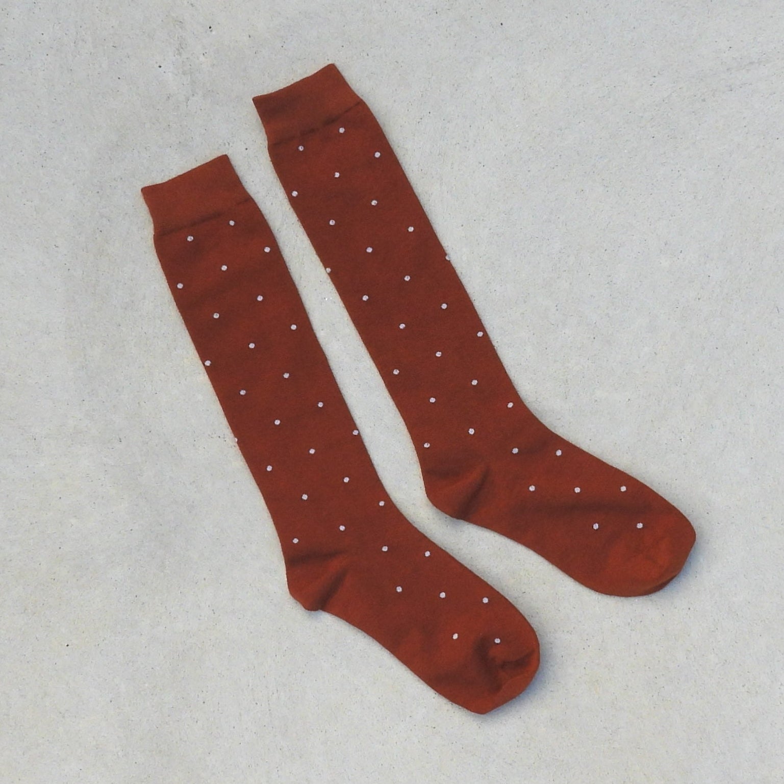 Mia Polka Dot Knee Socks Chestnut