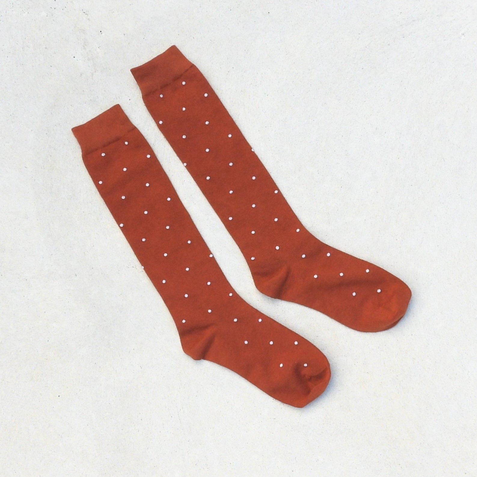 Mia Polka Dot Knee Socks Chestnut