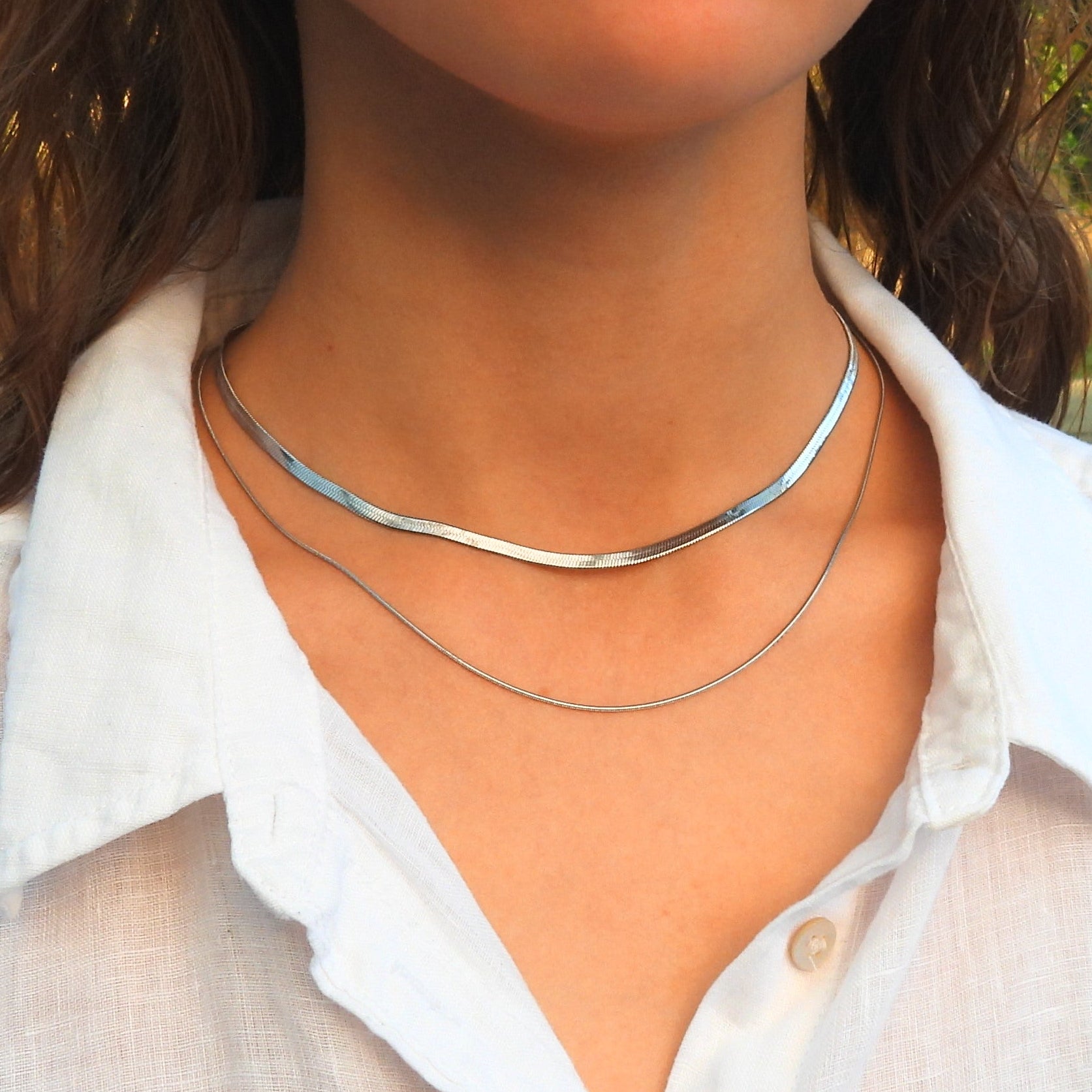 Estelle Stainless Steel Double Layered Necklace