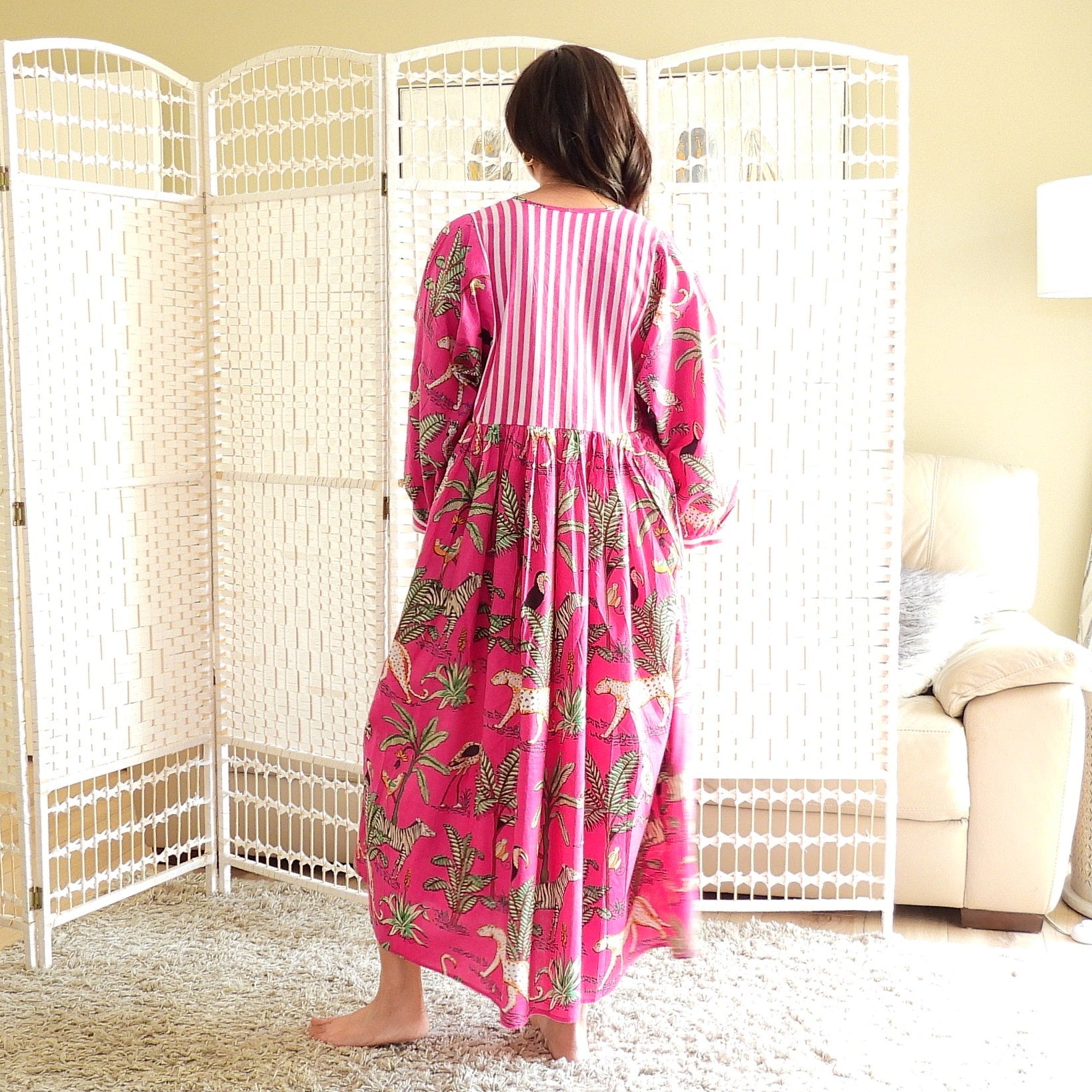 Boho Printed Cotton Midi Dress - The Paloma