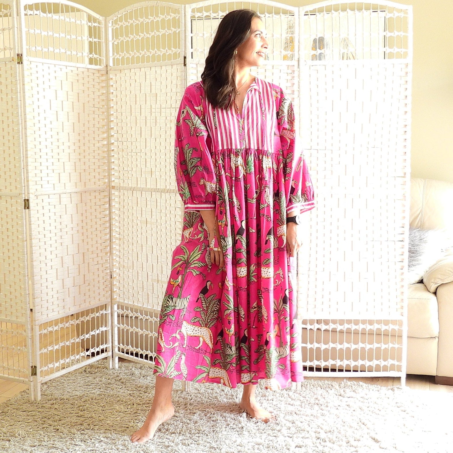 Boho Printed Cotton Midi Dress - The Paloma