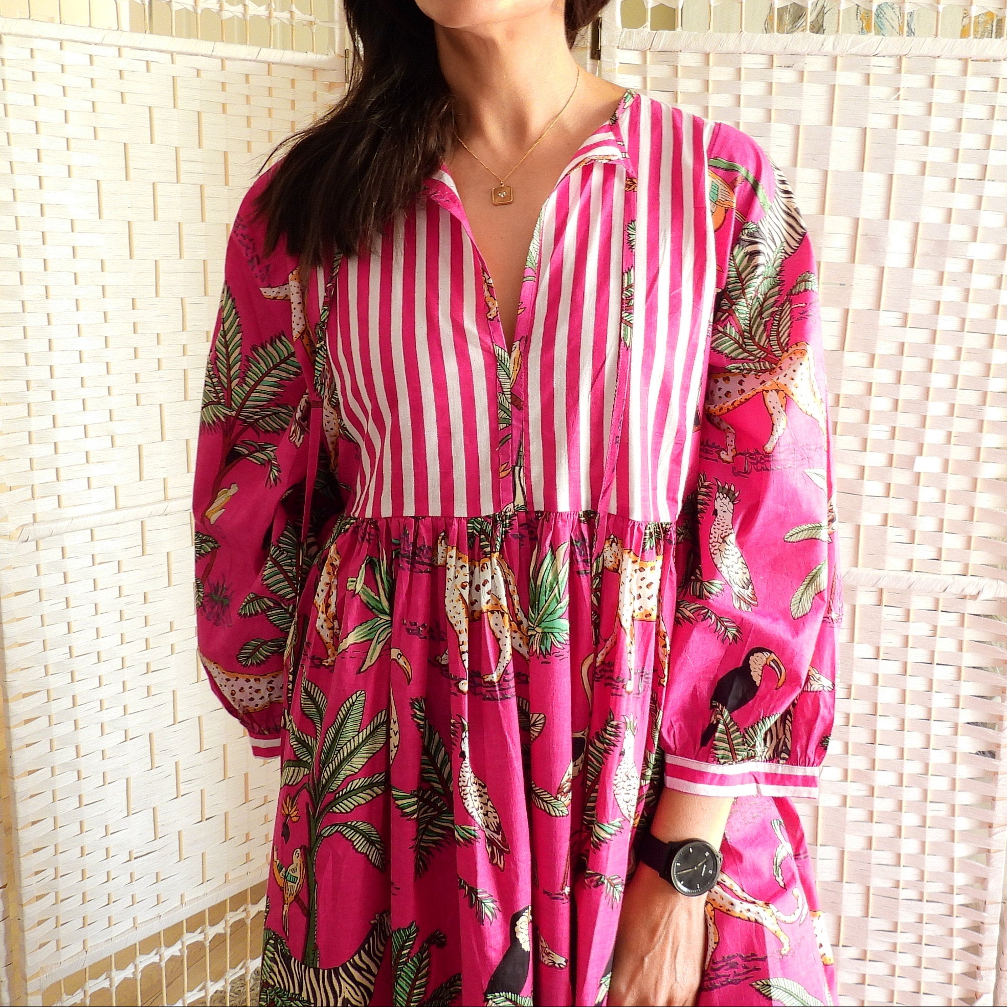 Boho Printed Cotton Midi Dress - The Paloma