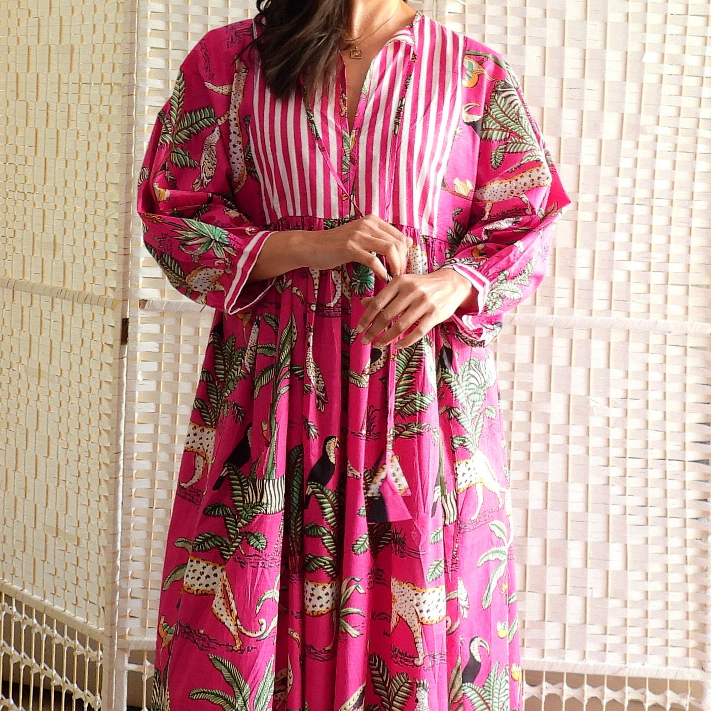 Boho Printed Cotton Midi Dress - The Paloma