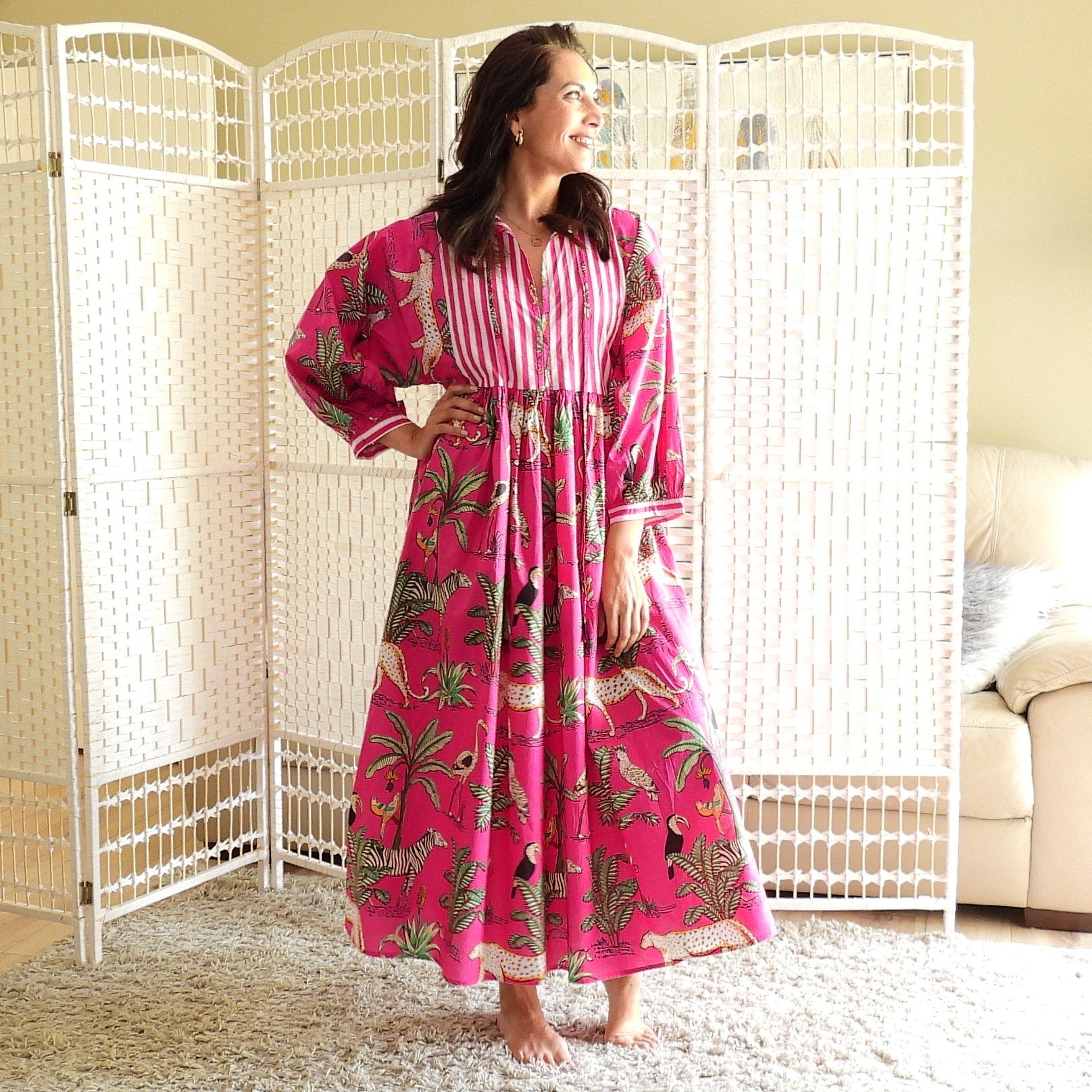 Boho Printed Cotton Midi Dress - The Paloma