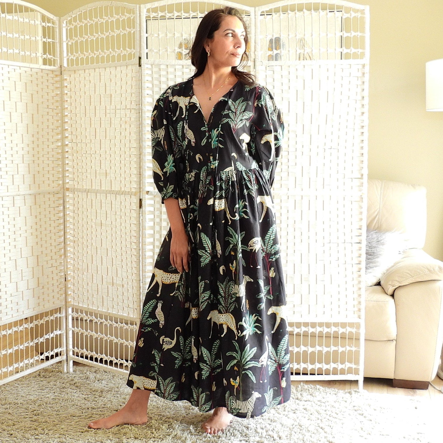 Boho Printed Cotton Midi Dress - The Isla
