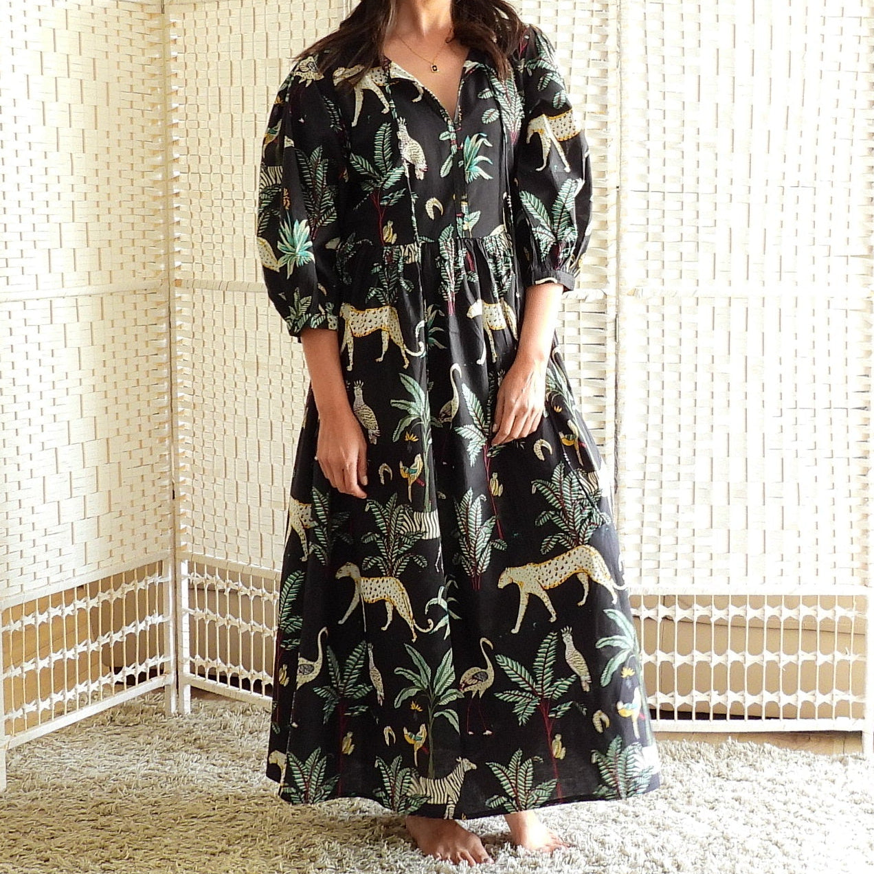 Boho Printed Cotton Midi Dress - The Isla