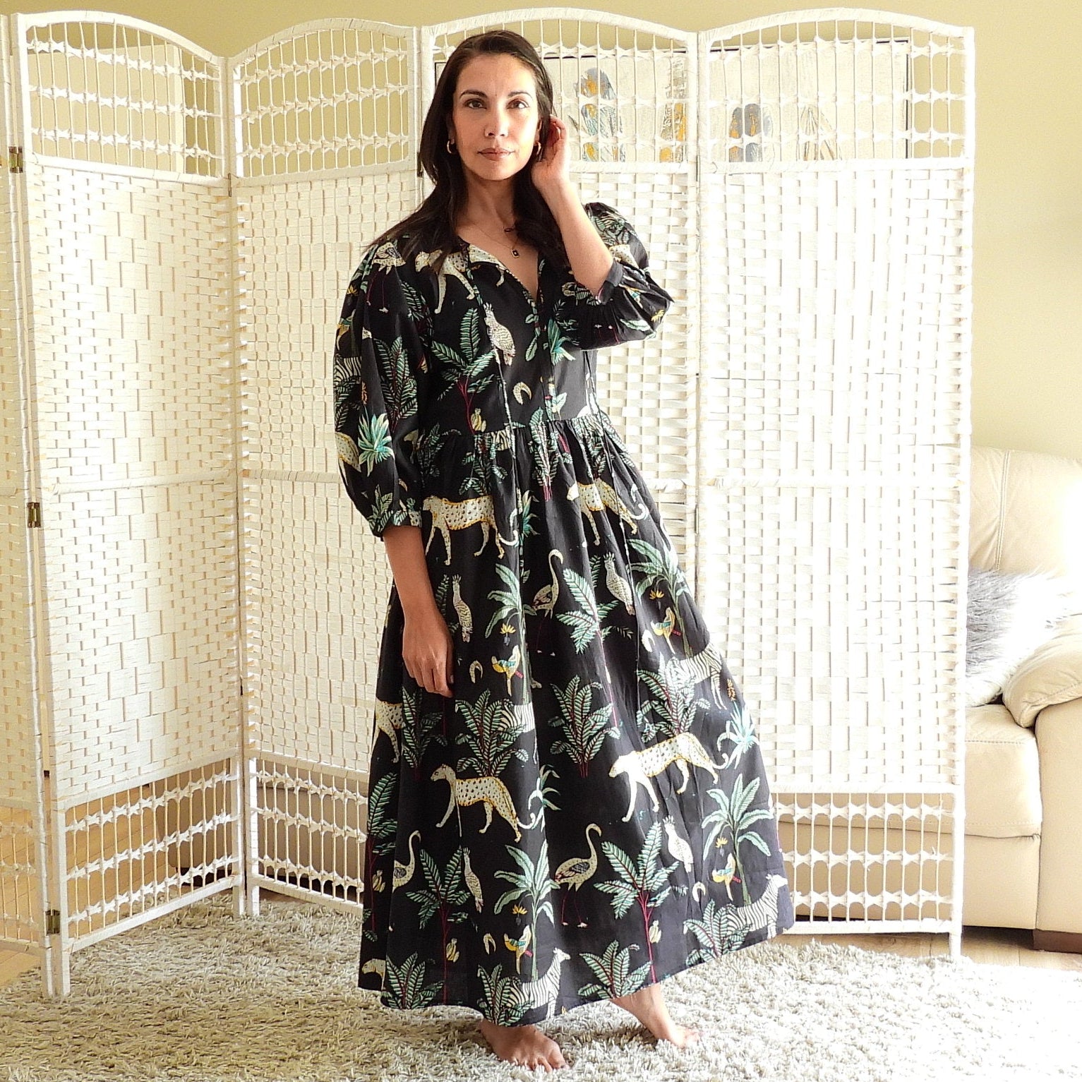 Boho Printed Cotton Midi Dress - The Isla