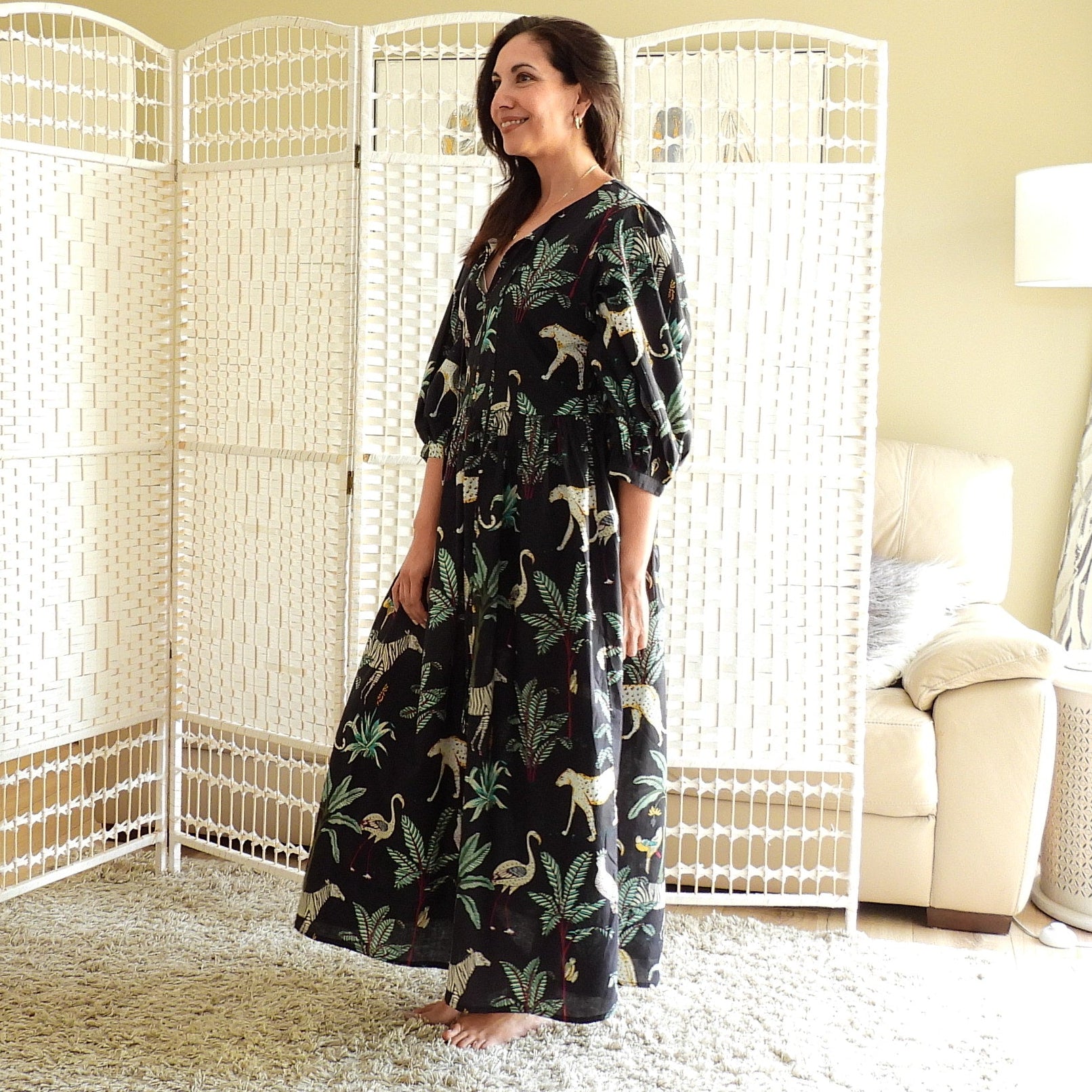 Boho Printed Cotton Midi Dress - The Isla