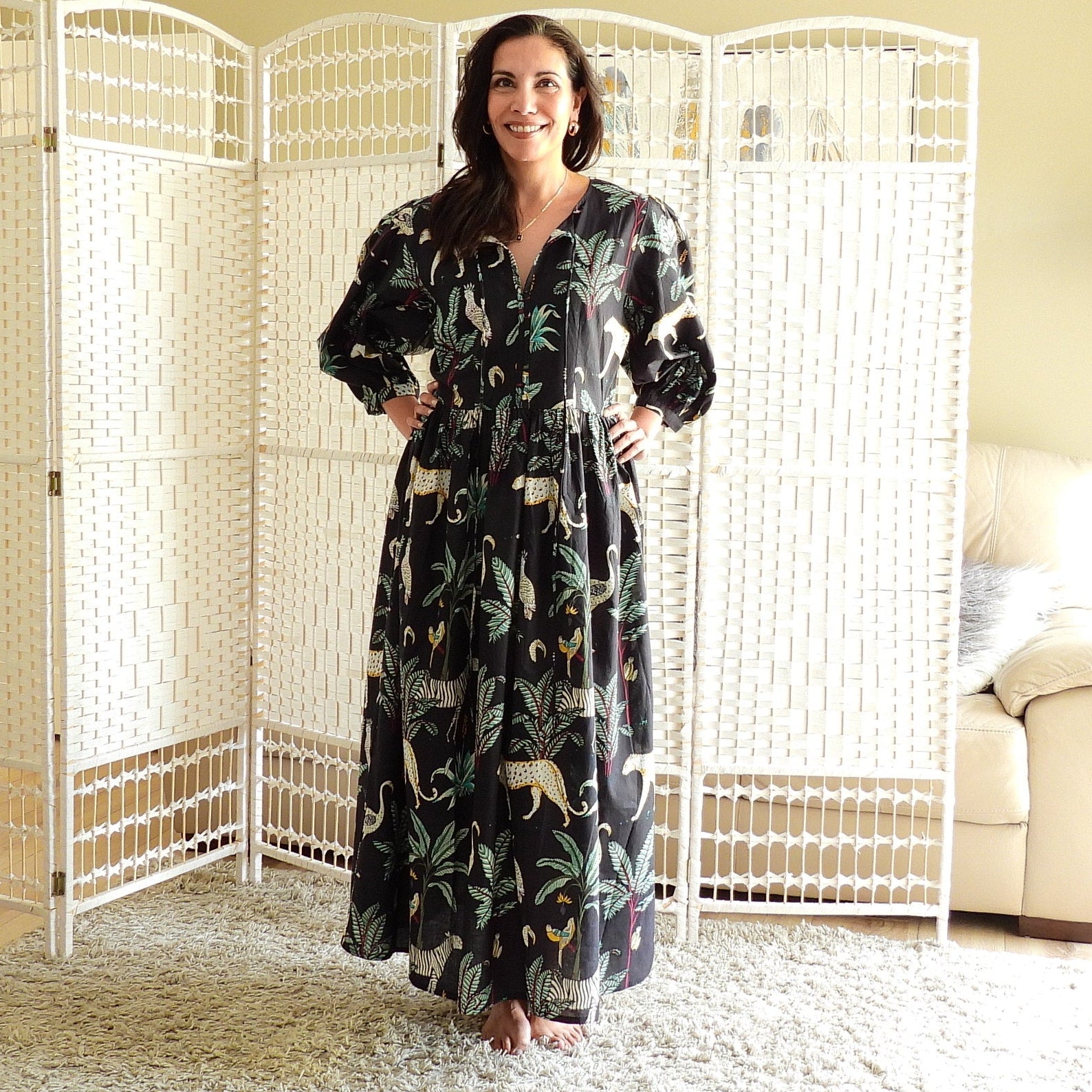 Boho Printed Cotton Midi Dress - The Isla