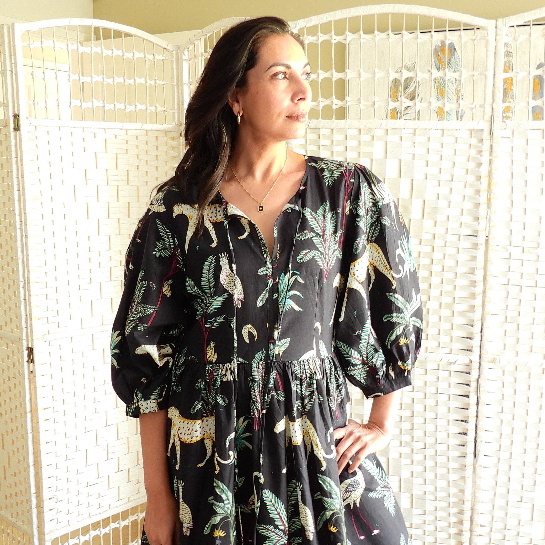 Boho Printed Cotton Midi Dress - The Isla