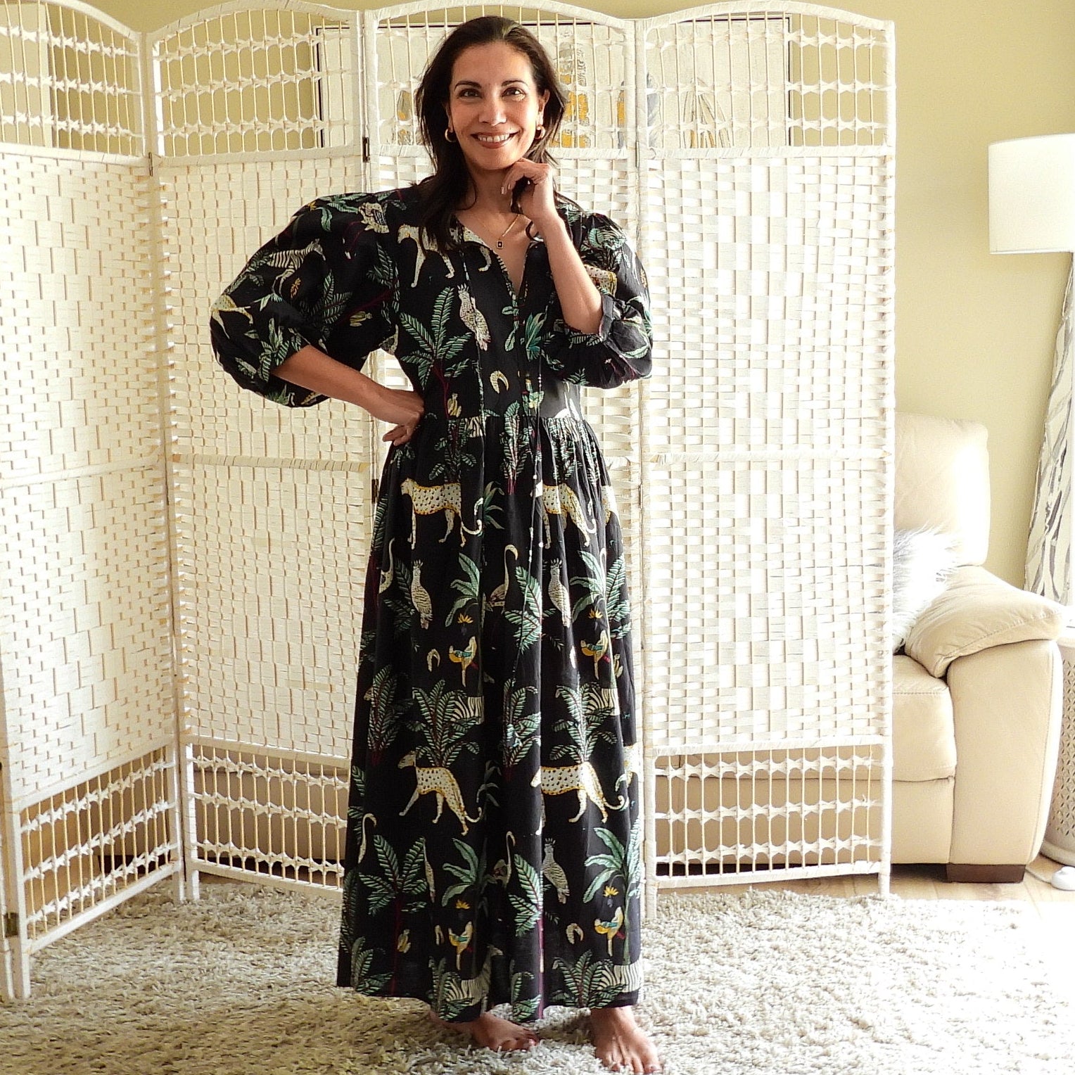 Boho Printed Cotton Midi Dress - The Isla