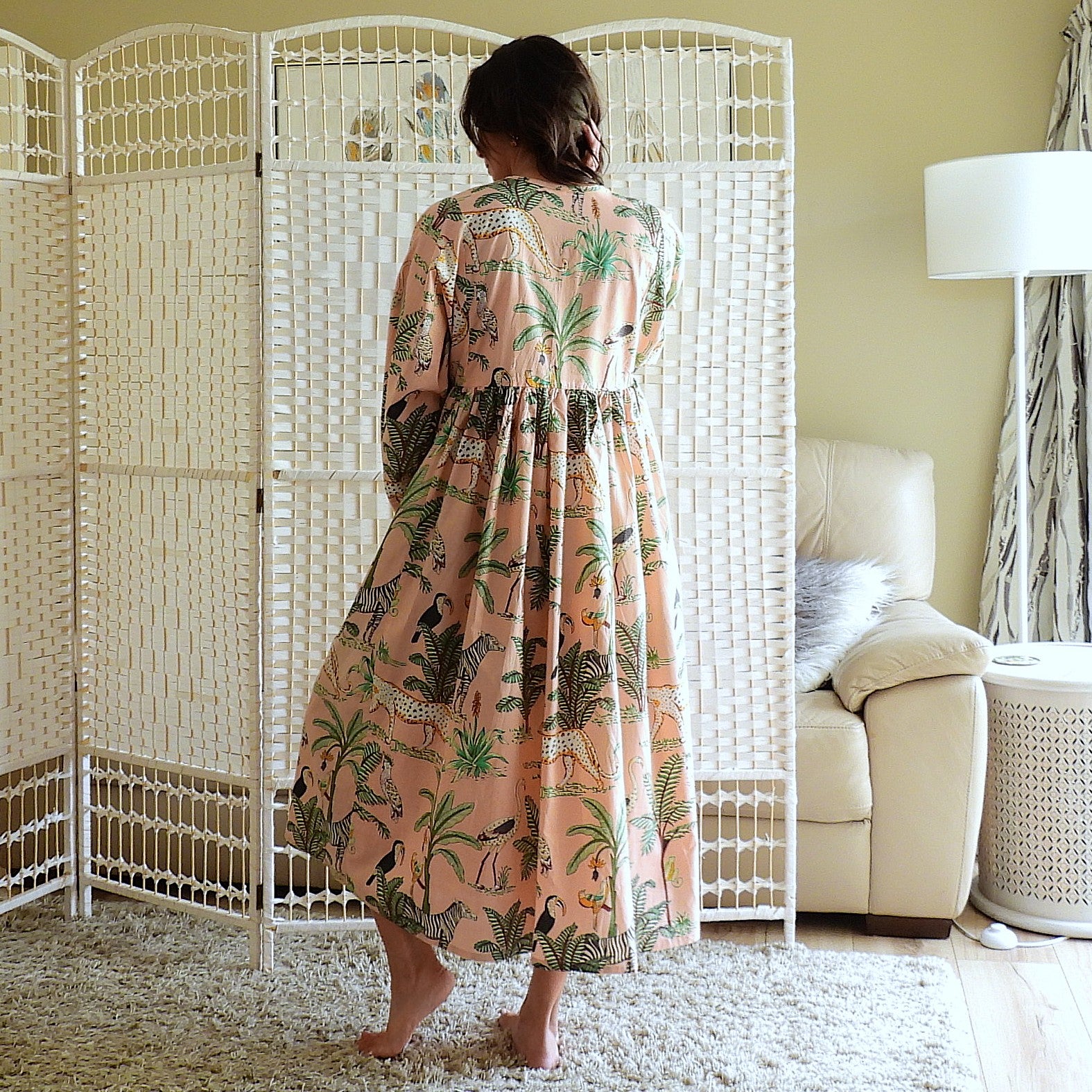 Boho Printed Cotton Midi Dress - The Soleil