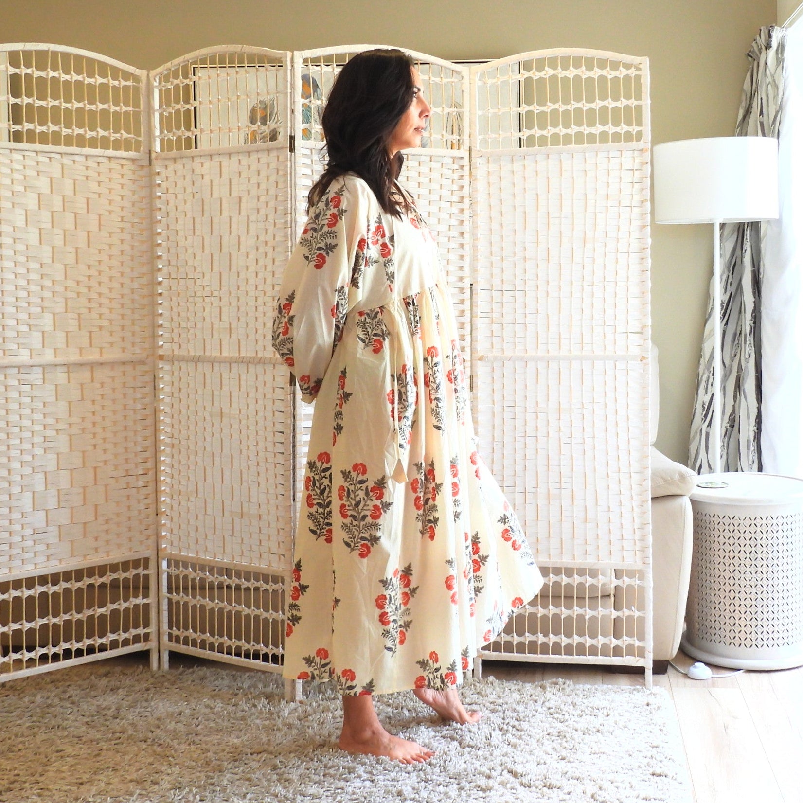 Boho Printed Cotton Midi Dress - The Rosa