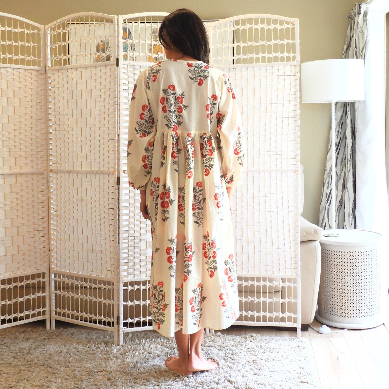 Boho Printed Cotton Midi Dress - The Rosa