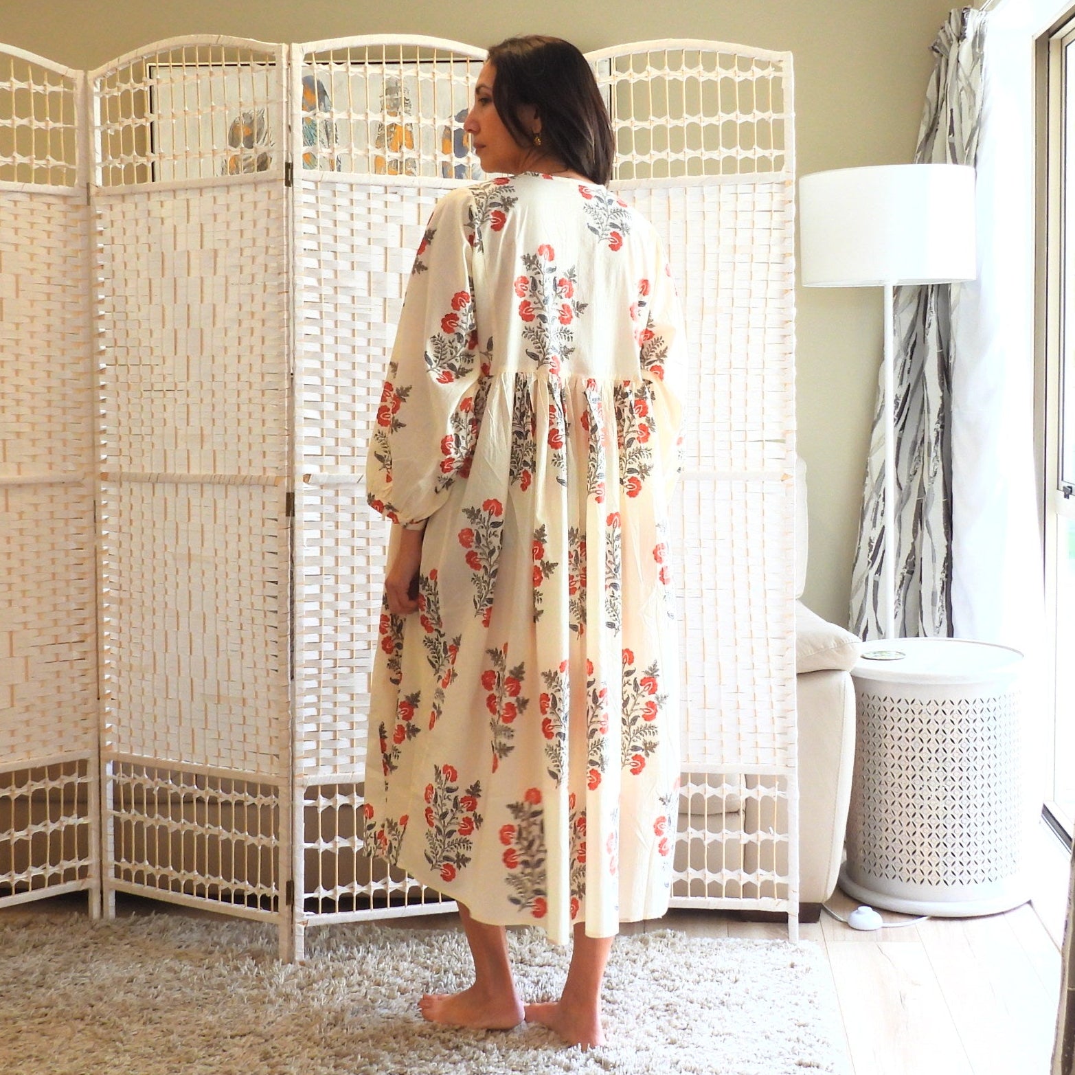Boho Printed Cotton Midi Dress - The Rosa