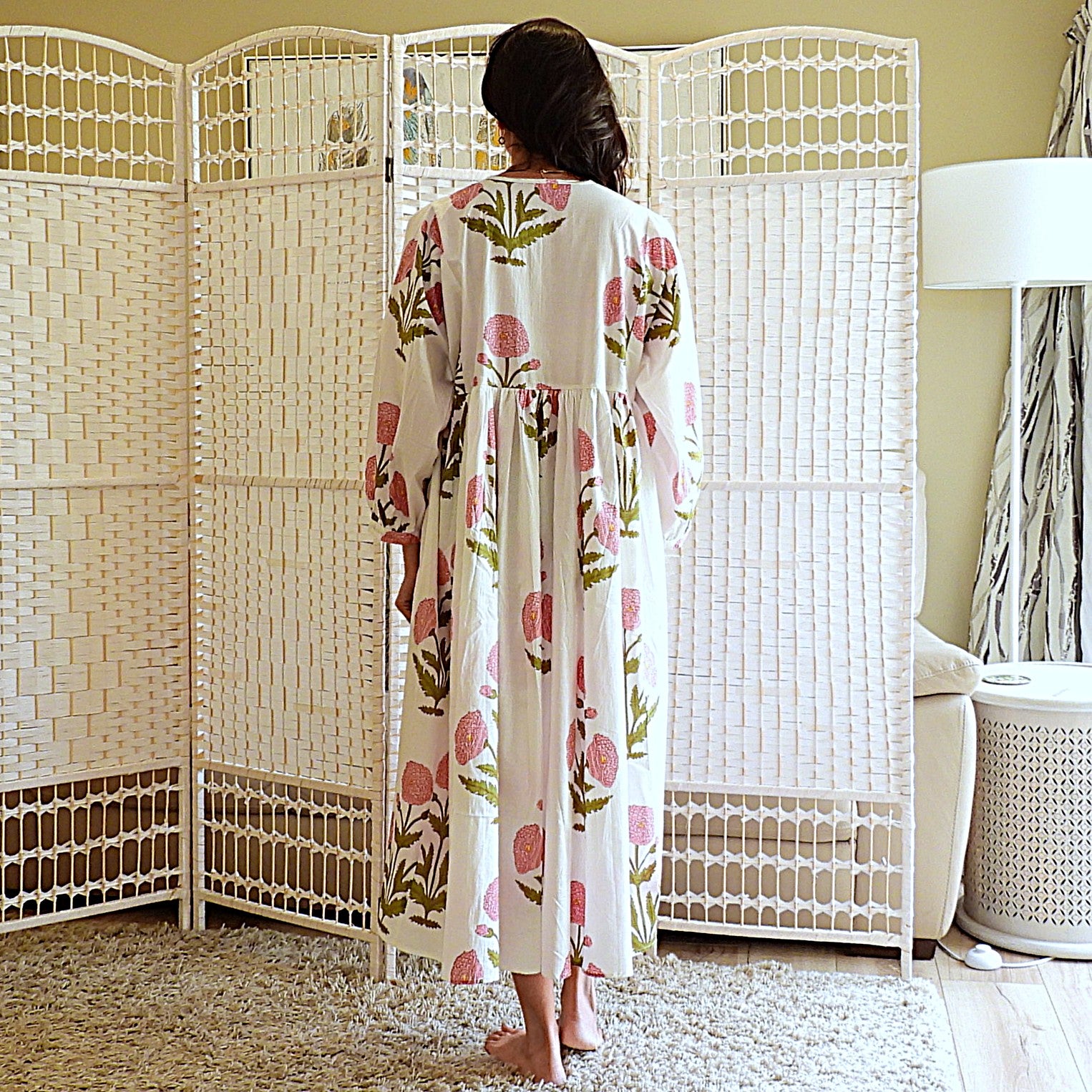 Boho Printed Cotton Midi Dress - The Maeve