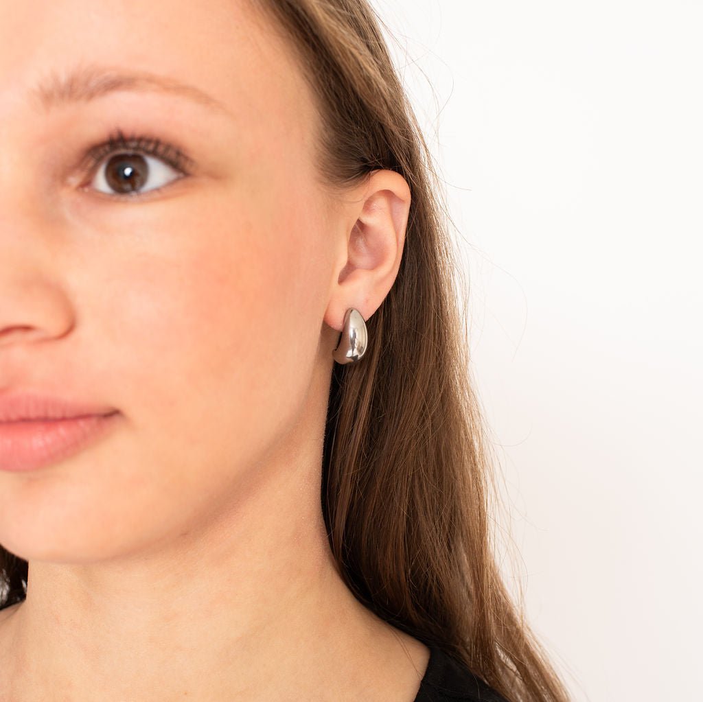Genevieve Bold and Chunky Gold Plated Stainless Steel Stud Earrings