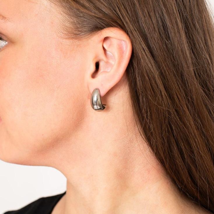 Genevieve Bold and Chunky Gold Plated Stainless Steel Stud Earrings