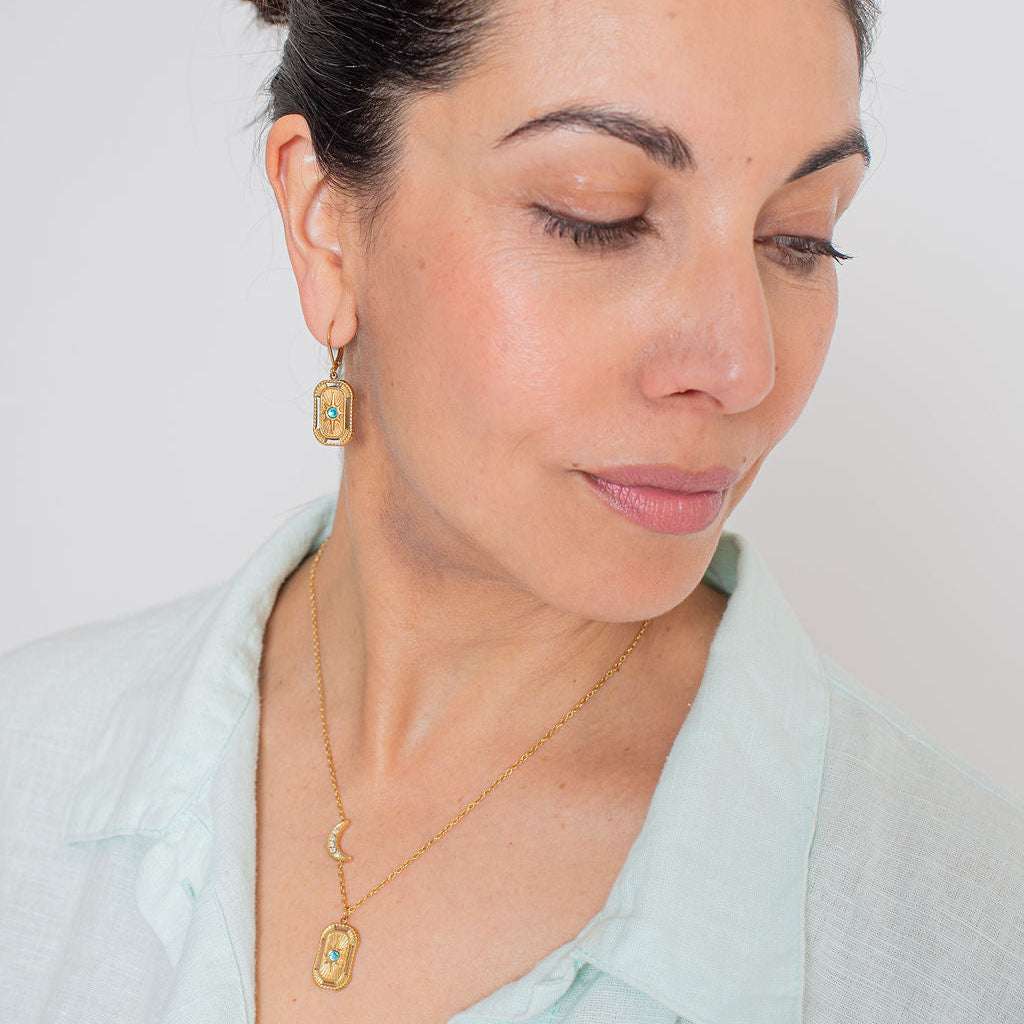Skye Gold Plated Stainless Steel Necklace and Earrings Set
