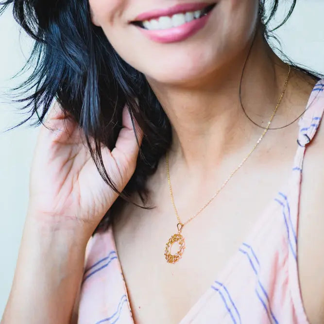 Demi Gold Plated Sterling Silver Mandala Pendant Necklace