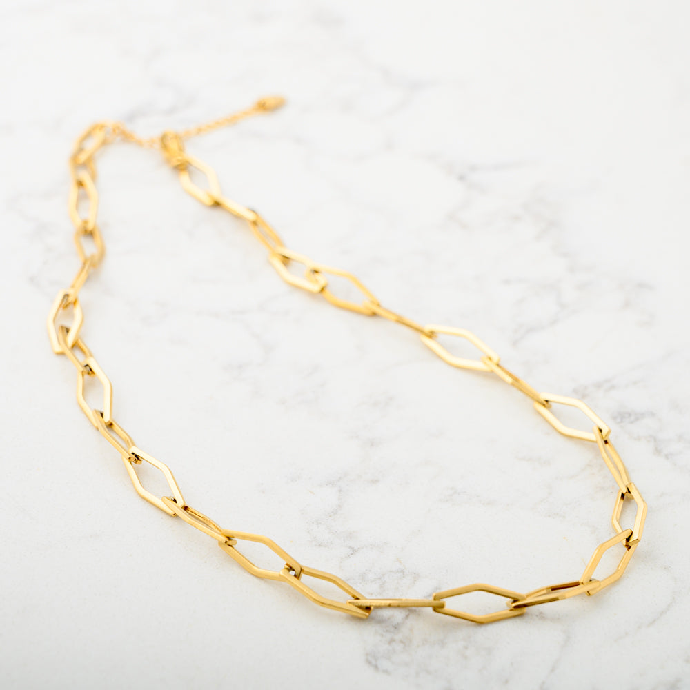Harper Gold Plated Stainless Steel Necklace and Bracelet Set
