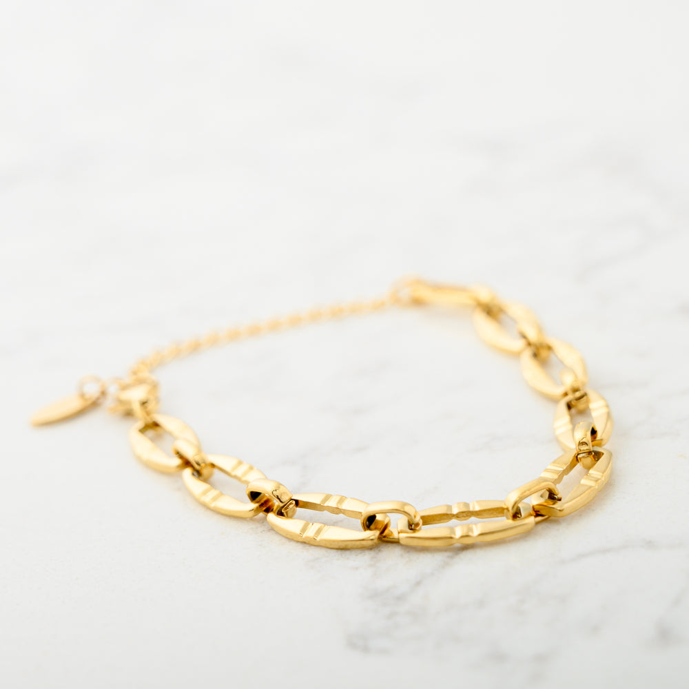 Charlotte Gold Plated Stainless Steel Necklace and Bracelet Set